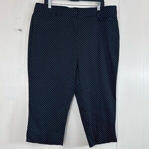 Studio Works Pants Size 16 Black White Polka Dot Capri Crop Pants Size 16.